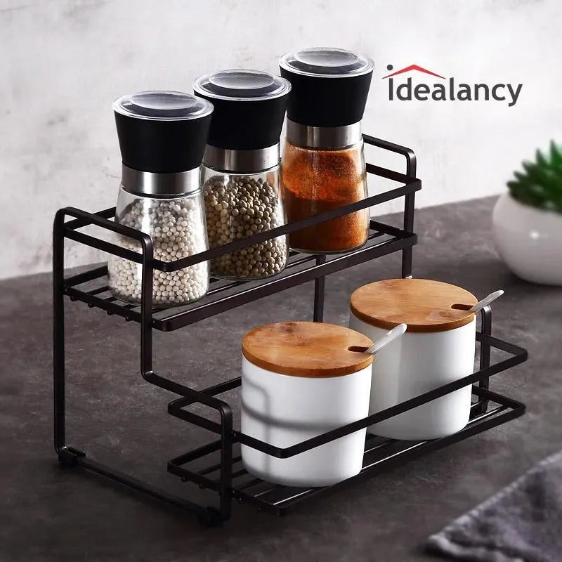 2-Tier Spice Rack & Kitchen Counter Organizer – Space-Saving Storage Shelf