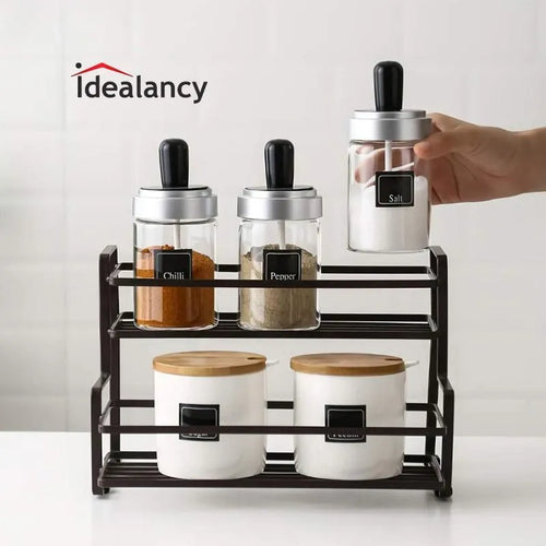 2-Tier Spice Rack & Kitchen Counter Organizer – Space-Saving Storage Shelf