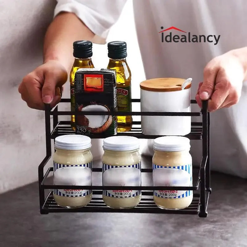 2-Tier Spice Rack & Kitchen Counter Organizer – Space-Saving Storage Shelf