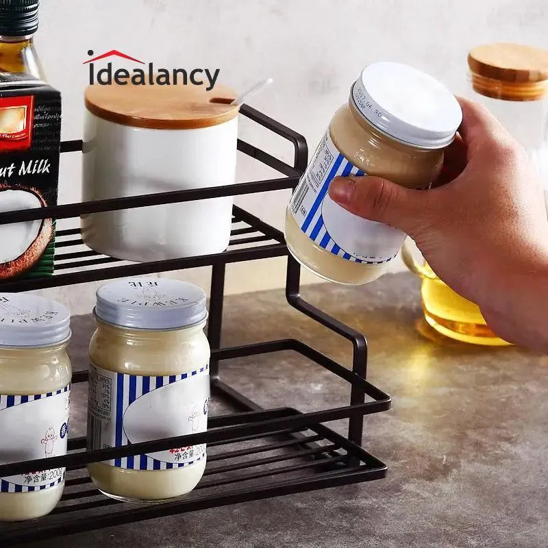 2-Tier Spice Rack & Kitchen Counter Organizer – Space-Saving Storage Shelf