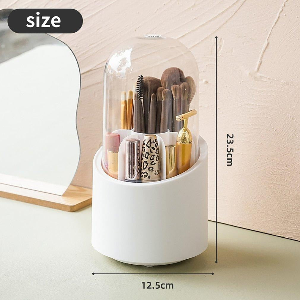 360° Rotating Makeup Organizer with Dustproof Cover