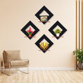 4-Piece Diamond Wall Shelves Set | Modern Decorative Floating Shelves