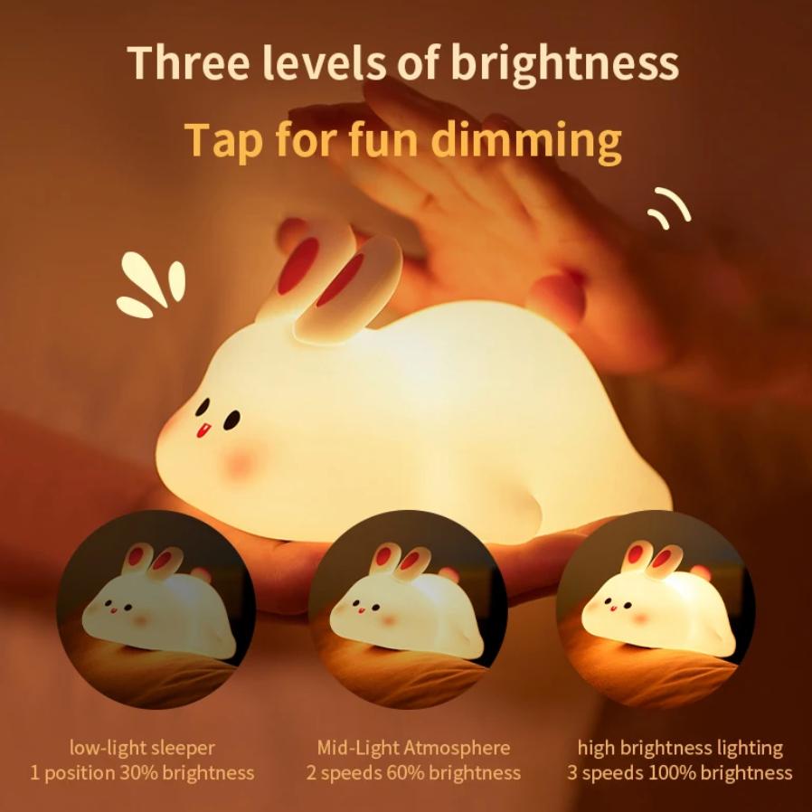 Big Face Rabbit Silicone Night Light