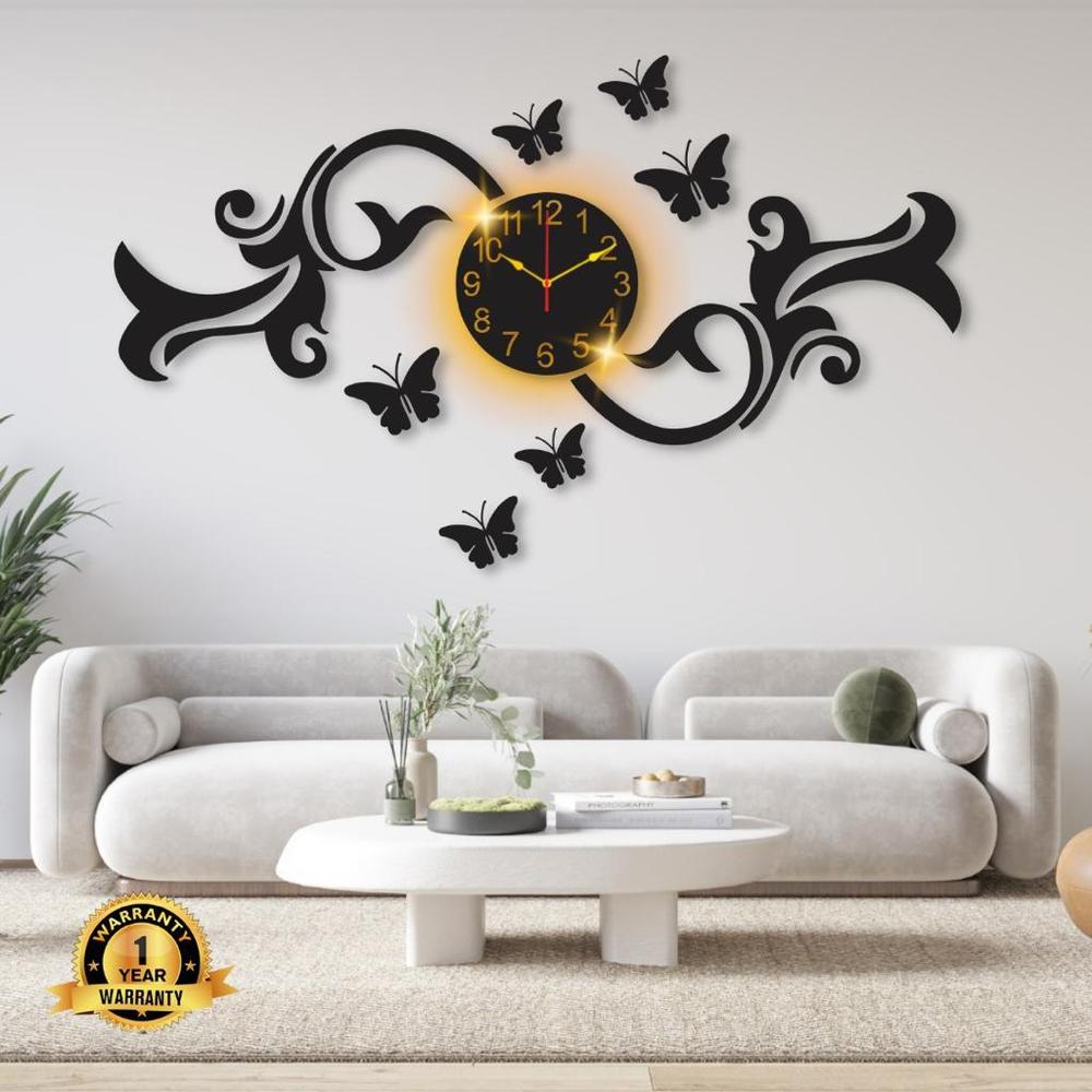 Elegant Butterfly Decorative Wall Clock – Modern 3D Wall Art