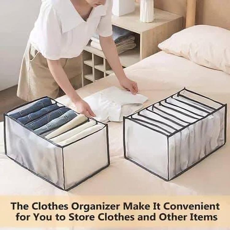 Foldable Clothes Organizer | Multi-Compartment Wardrobe Storage Box