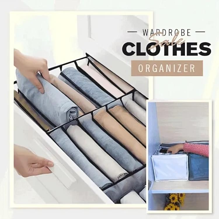 Foldable Clothes Organizer | Multi-Compartment Wardrobe Storage Box