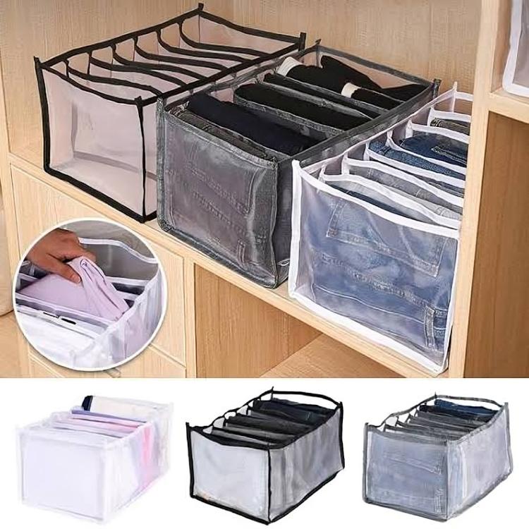 Foldable Clothes Organizer | Multi-Compartment Wardrobe Storage Box