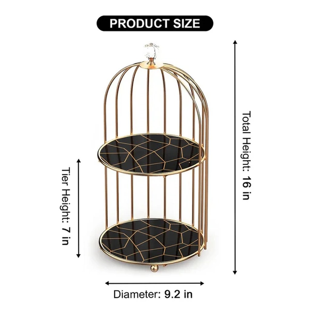 Golden Birdcage Cosmetic Display Stand