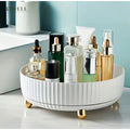 Luxury 360° Rotating Vanity Tray - Ribbed Organizer with Gold Feet