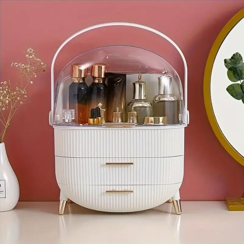 Luxury Cosmetic & Skincare Organizer with Transparent Cover & Drawers