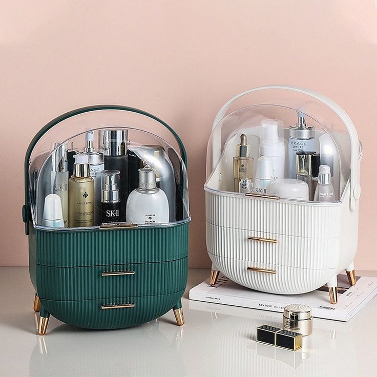 Luxury Cosmetic & Skincare Organizer with Transparent Cover & Drawers