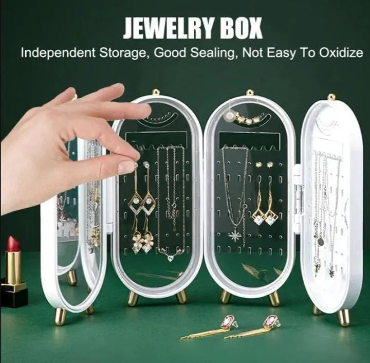 Luxury Foldable Jewelry Organizer with Mirror