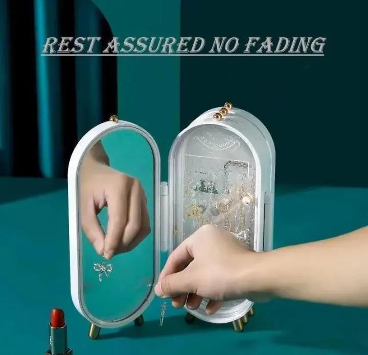Luxury Foldable Jewelry Organizer with Mirror