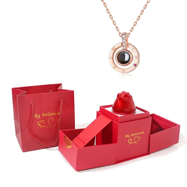 "I Love You" Projection Necklace With Gift Box