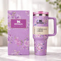 Stanley 40oz Floral Quencher Tumbler – Purple Floral  Insulated Travel Cup with Handle & Straw