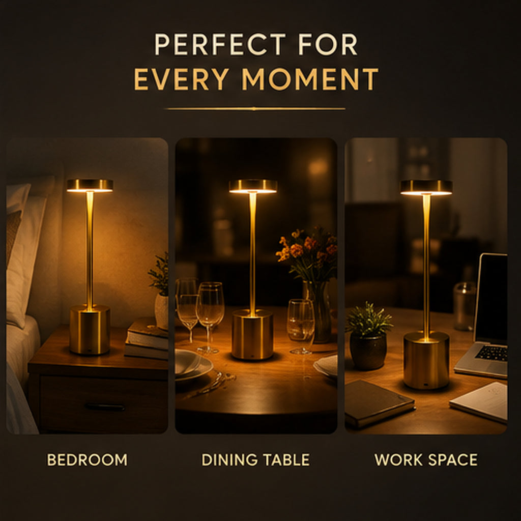 Touch Control LED Desk Lamp - Rechargeable Cordless Table Light