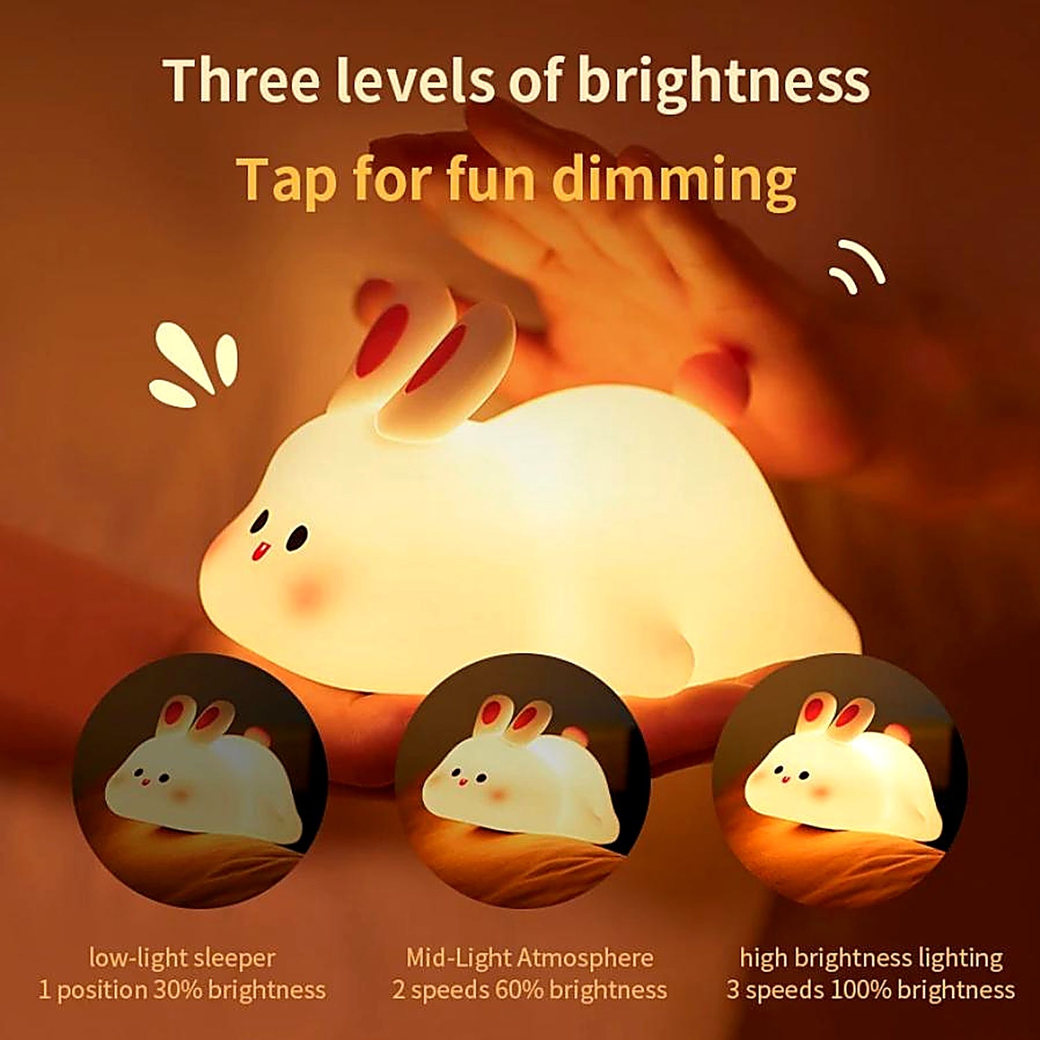 Big Face Rabbit Silicone Night Light