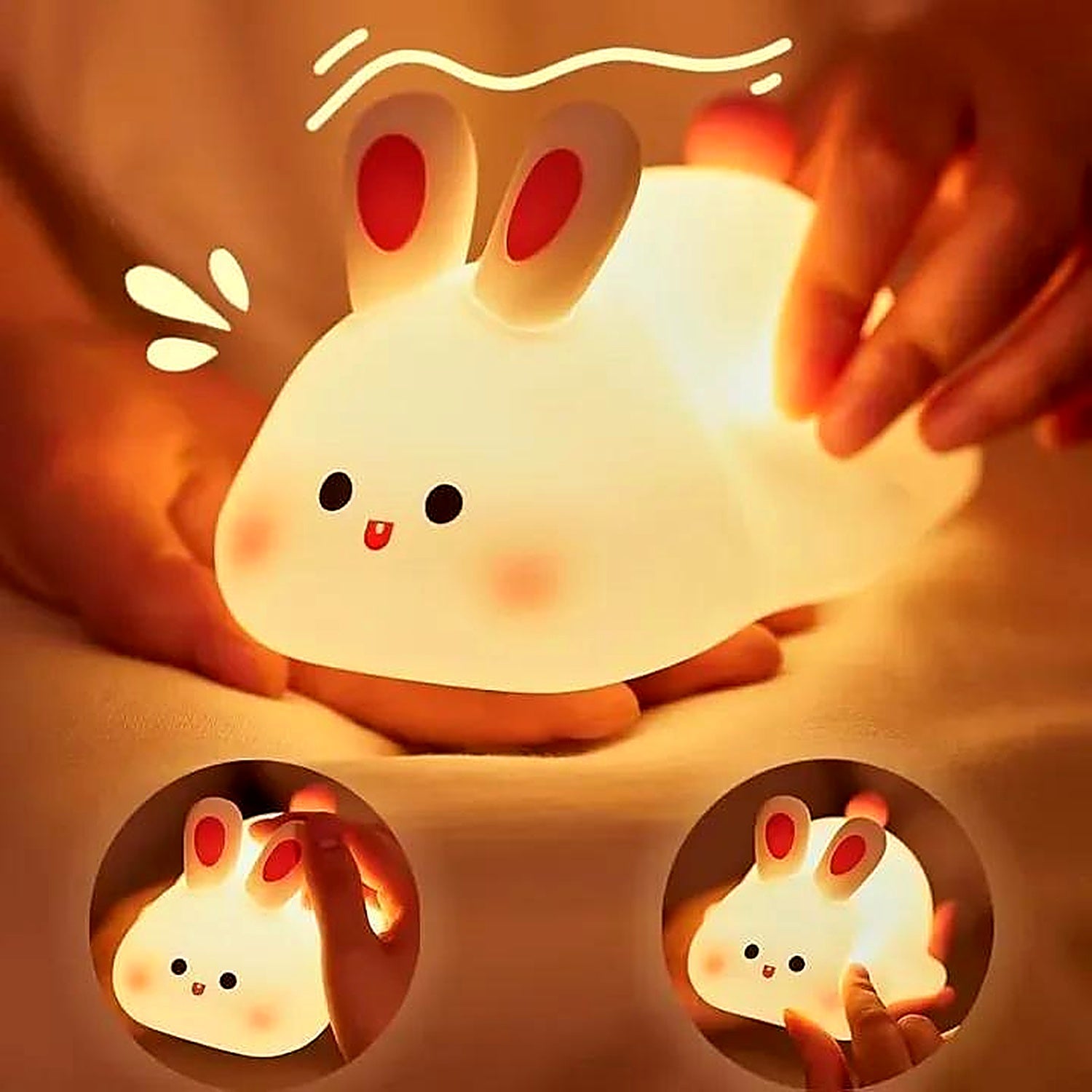 Big Face Rabbit Silicone Night Light