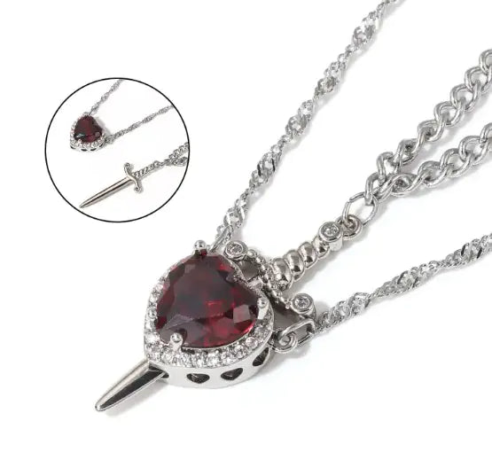 Heart & Sword Couples Necklace