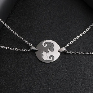 Yin Yang Dog Hug Necklaces