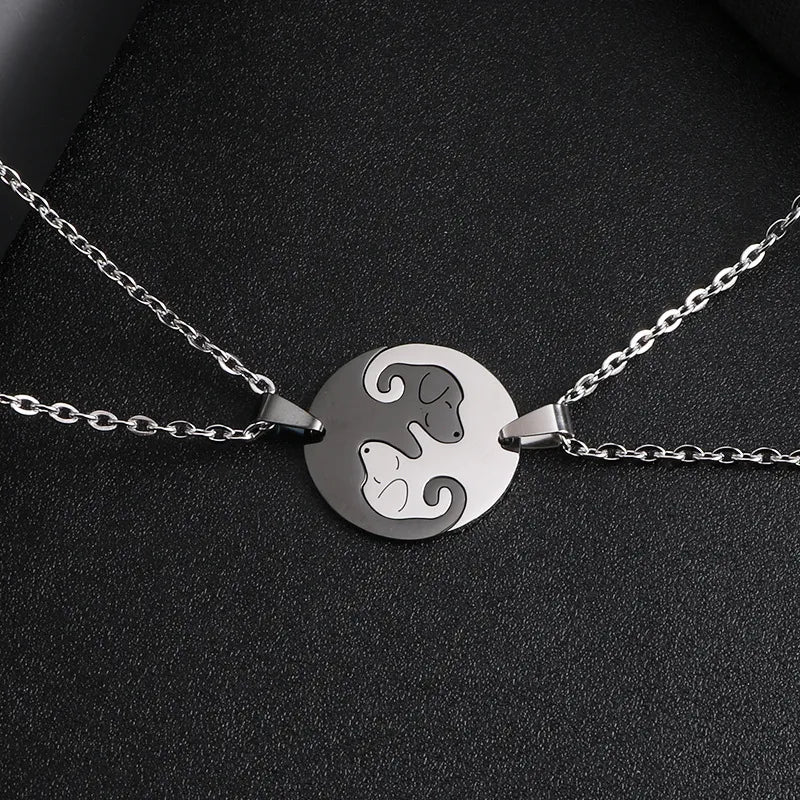 Yin Yang Dog Hug Necklaces